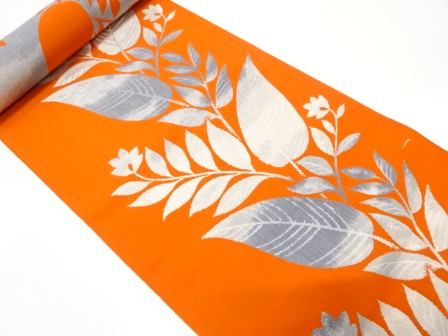 JAPANESE KIMONO / ANTIQUE BOLT FOR HASSUN OBI / WOVEN FLOWER